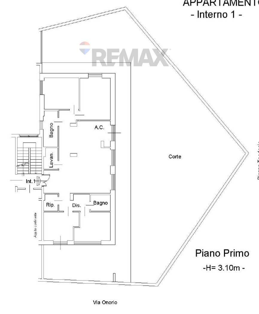 Planimetria dell'appartamento in Via Onorio 2, San Paolo